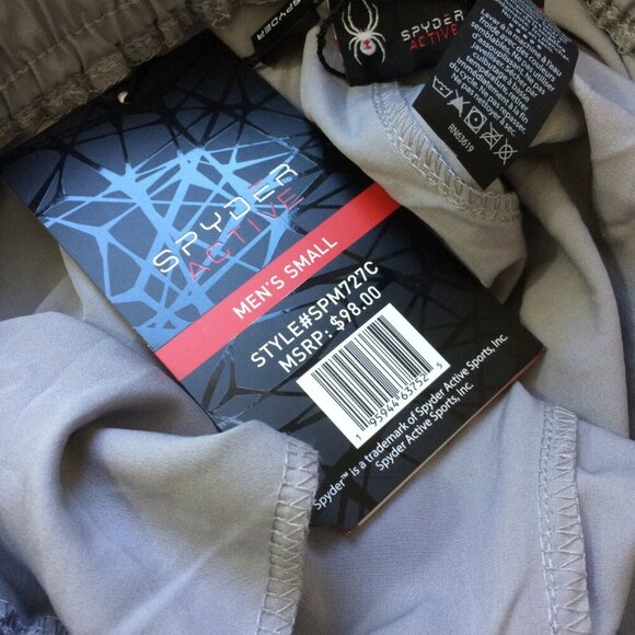 NEW Spyder Mens Active Pants Joggers Gray Lightweight 4 Pockets Stretch Small - Picture 2 of 4